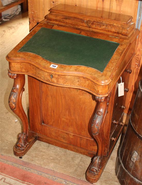 Victorian walnut davenport